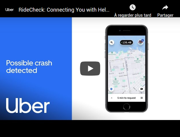 Uber déploie RideCheck une nouvelle fonction pour détecter les incidents